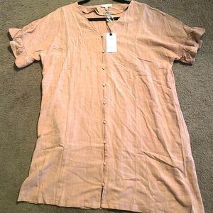 Cotton Bleu Medium Pink Linen Dress.
